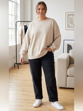 Calvin Klein Beige Oversized Crew neck Sweater